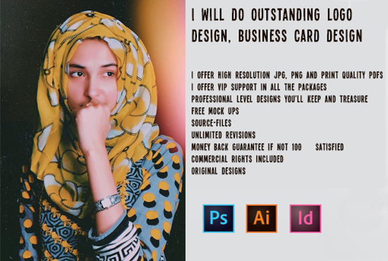 I will do outstanding logo design, business card des...