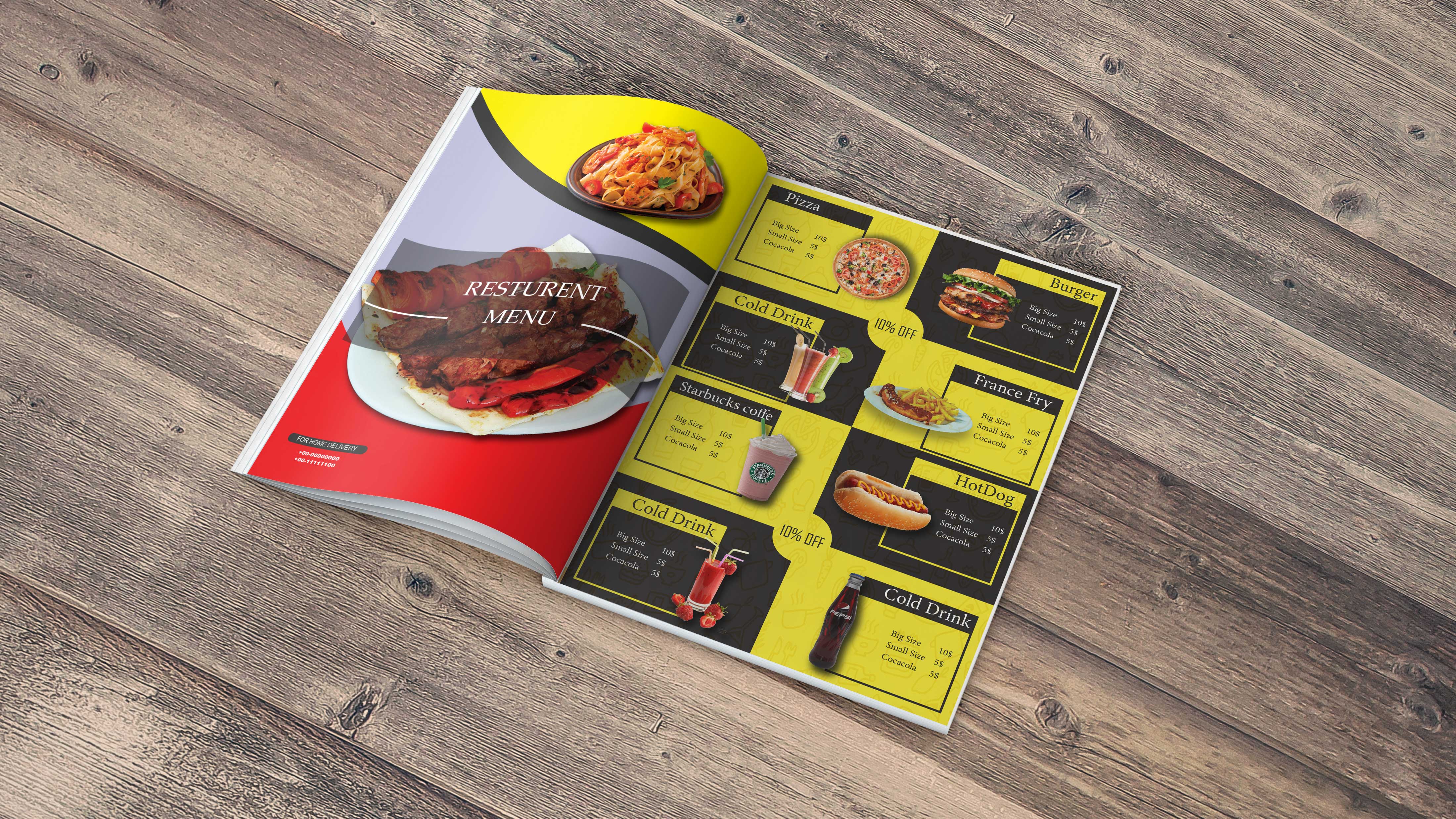 Amazing resturent menu and catalogue design