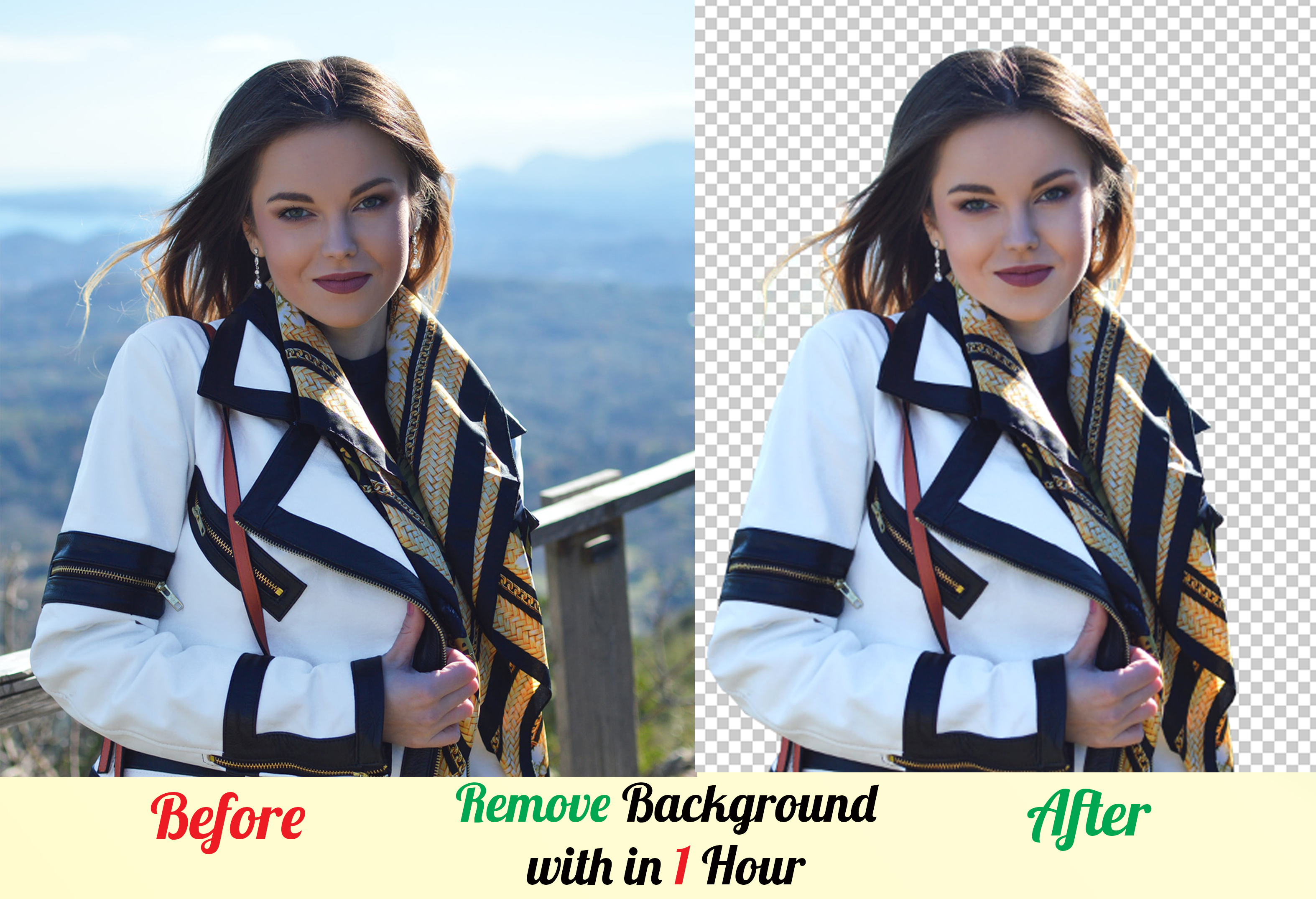 I can remove the background of your photo in just 1 h...