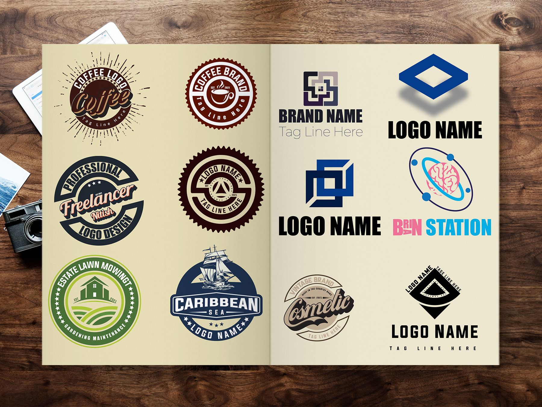 Create a unique vintage, abstract and text logo desig...