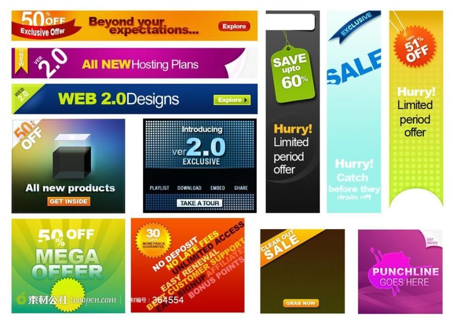 2 Banners ads different types I will Create High-Quality products Banner images