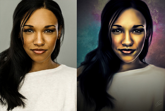 Amazing realistic digital oil painting