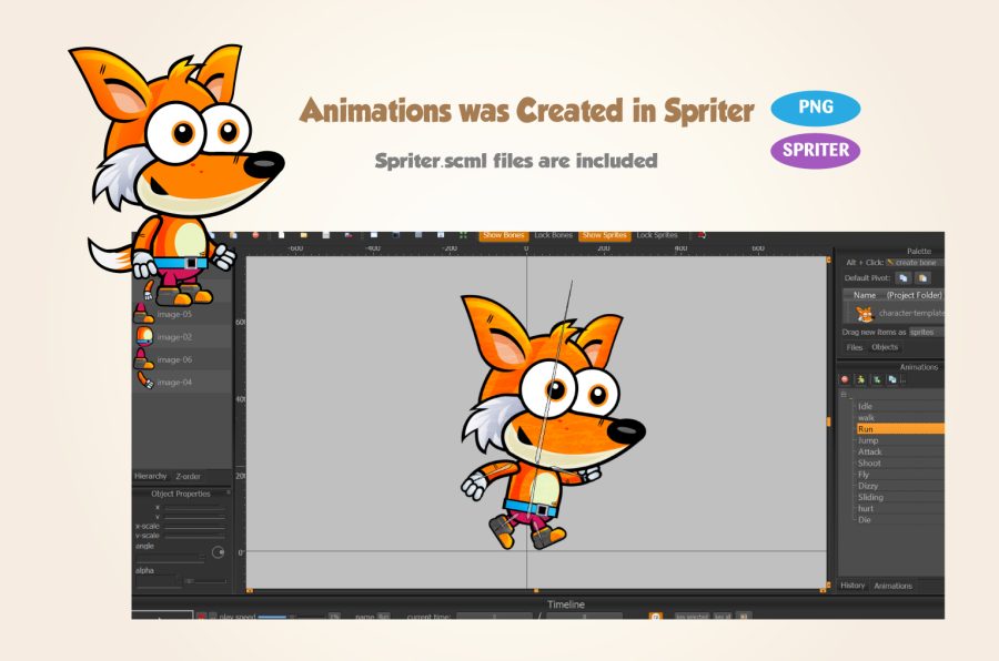 Fox 2D Game Character Sprites 187 