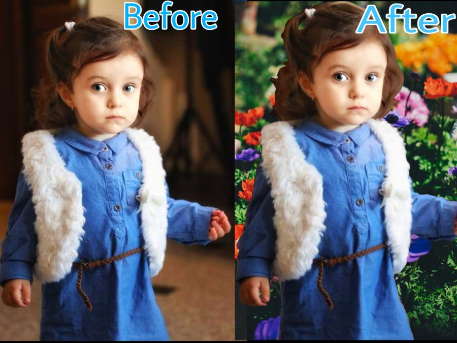Remove Background/LOGO and replace it with another image from photos