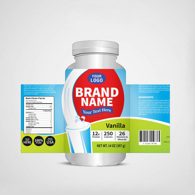 design professional product labels and 3d mockup