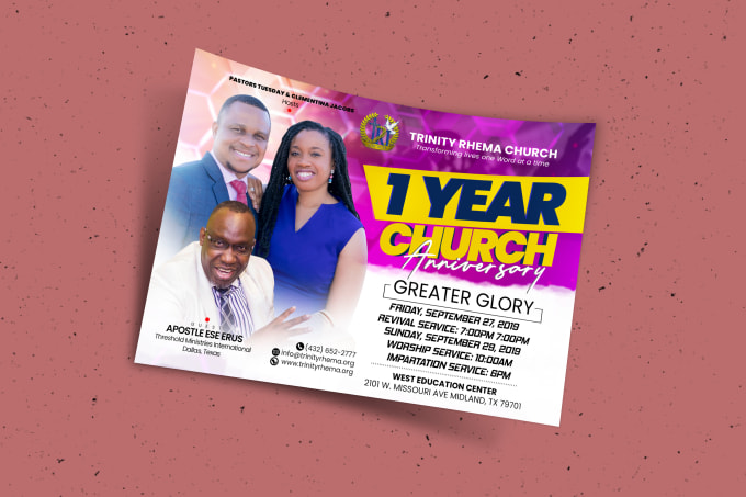  I will do a creative church event flyer in 12hours