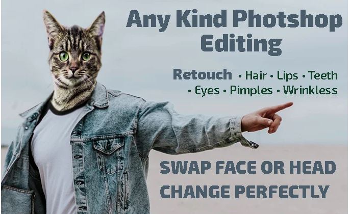 I will do photoshop edit your pictures and change text of document
