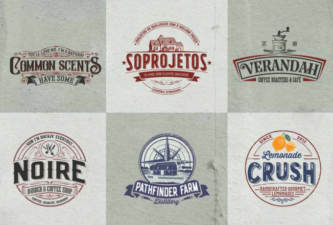I will make a retro vintage logo