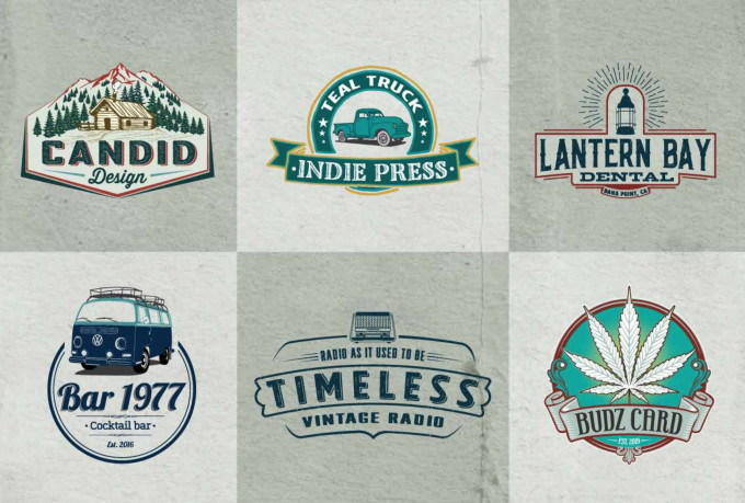 I will make a retro vintage logo