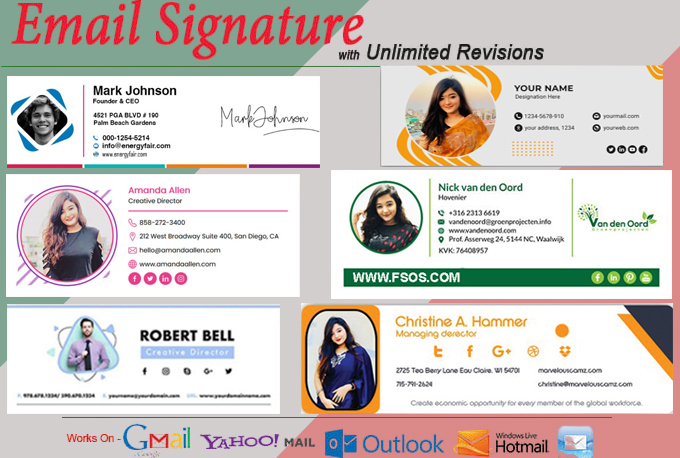 I will create html email signature or clickable email signature