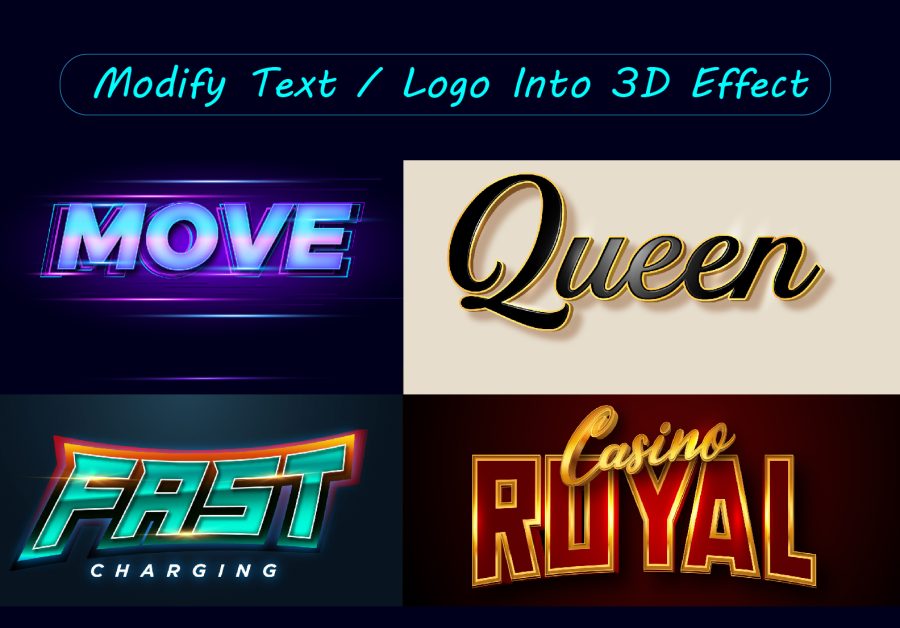 I will Transform your Text into Charming 3D Effect