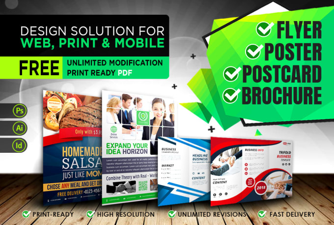 Design stylish business flyer, poster, postcard,banner, magagine ad or any other graphics