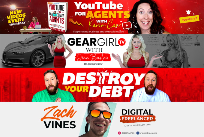  Design your awesome creative you_tube banner or you_tube thumbnail art