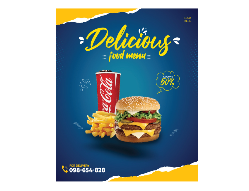 I will do unique food flyer design within 2 hour