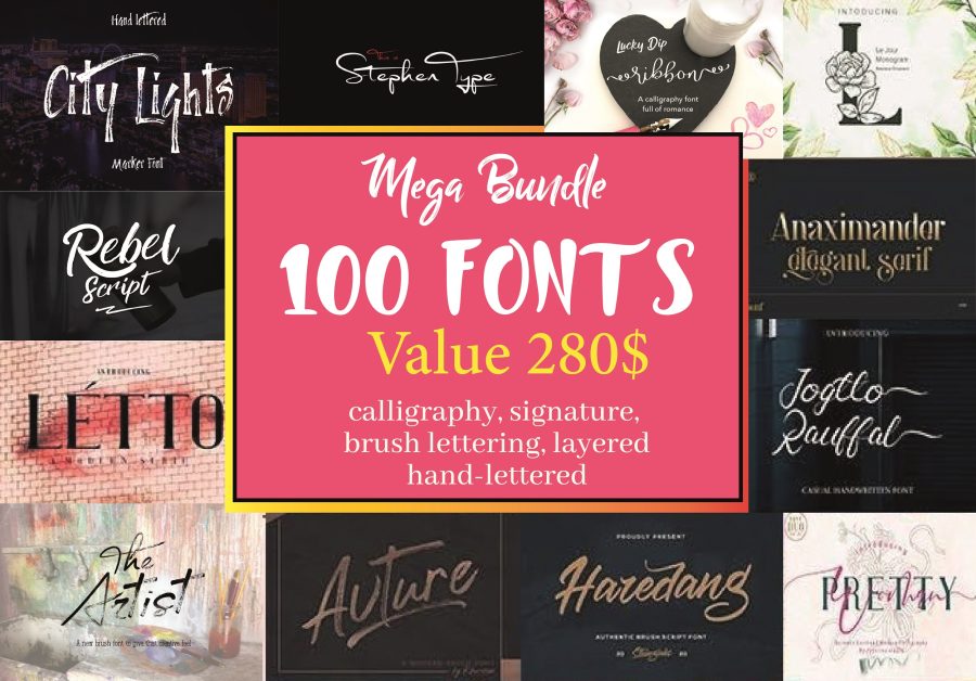 I will give you 700 Modern Stylistic Premium Quality fonts bundle