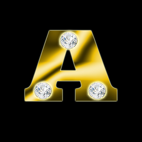  AMAZINGLY DESIGNS 24 CARAT DIAMOND GOLD TEXTURIZED ALPHABETS [MULTI-USE]