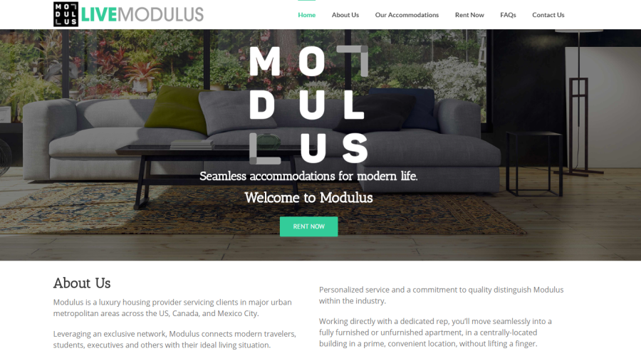 website design for accommodation - unique wordpress theme