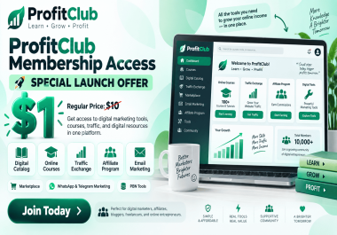I Will Give You ProfitClub Digital Marketing Membership Access for Only 1