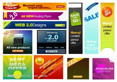 2 Banners ads different types I will Create High-Quality products Banner images