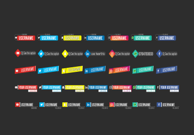 I Will Create 7 Professional Looking Animated Social Media Lower Thirds.