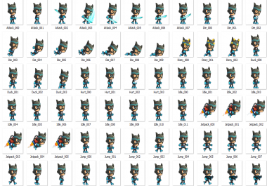 Super Hero 2D Game Character Sprites