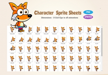 Fox 2D Game Character Sprites 187