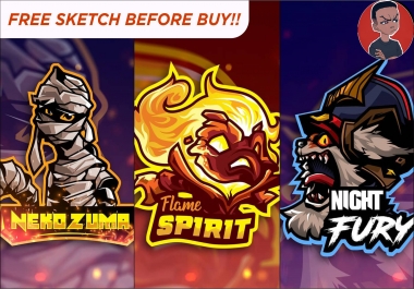 I will design gaming mascot logo for twitch,  youtube,  esports team,  clan