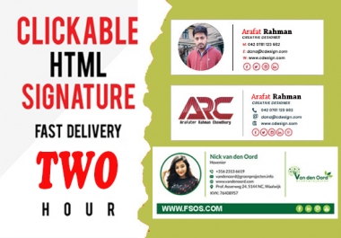 I will create html email signature or clickable email signature