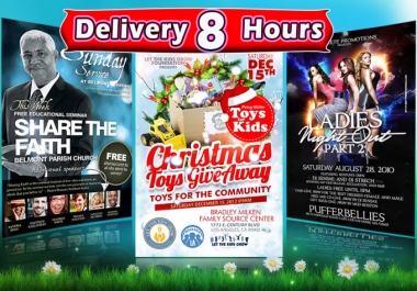 I will design professional flyer,  postcard, brochure design in 8 hours