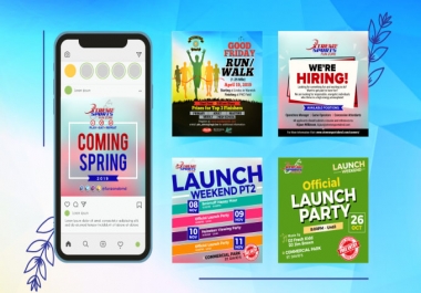 I can design social media posts and banners within 12 hrs