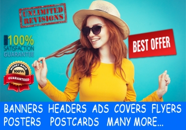 create 4 professional banner header ads cover flyer etc
